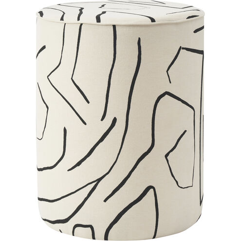 Renwil Rachelle 18 inch Cream Base and Black Lines Stool CHA087 - Open Box