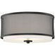 Modern 3 Light 14.75 inch Matte Black Flush Mount Ceiling Light