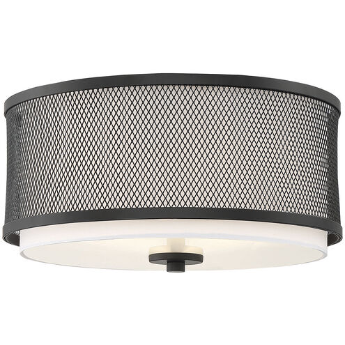 Modern 3 Light 14.75 inch Matte Black Flush Mount Ceiling Light