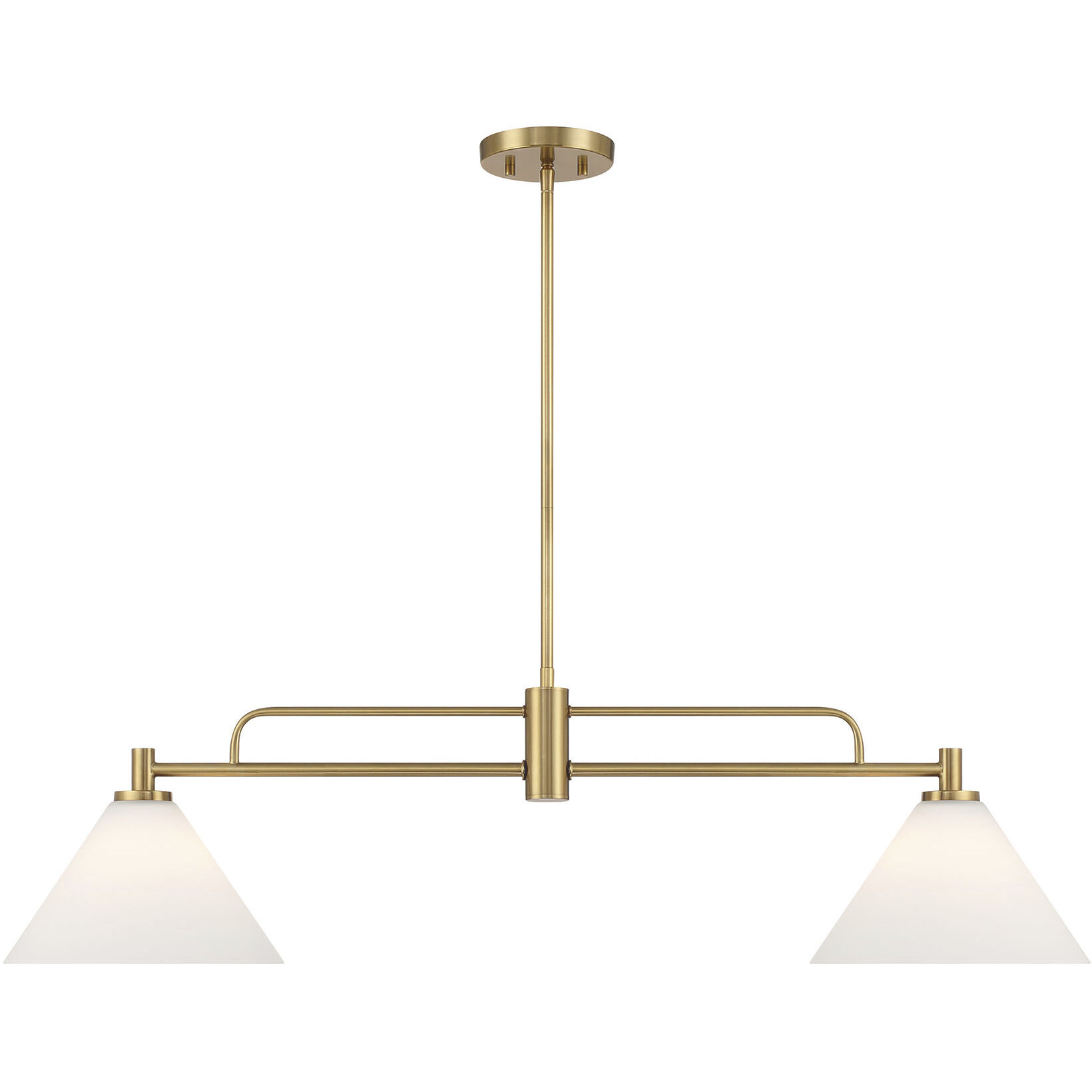 Transitional 2 Light 10 inch Natural Brass Chandelier Ceiling Light