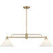 Transitional 2 Light 10 inch Natural Brass Chandelier Ceiling Light