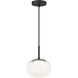 Jayce LED 7.88 inch Matte Black Pendant Ceiling Light in Matte Black with White