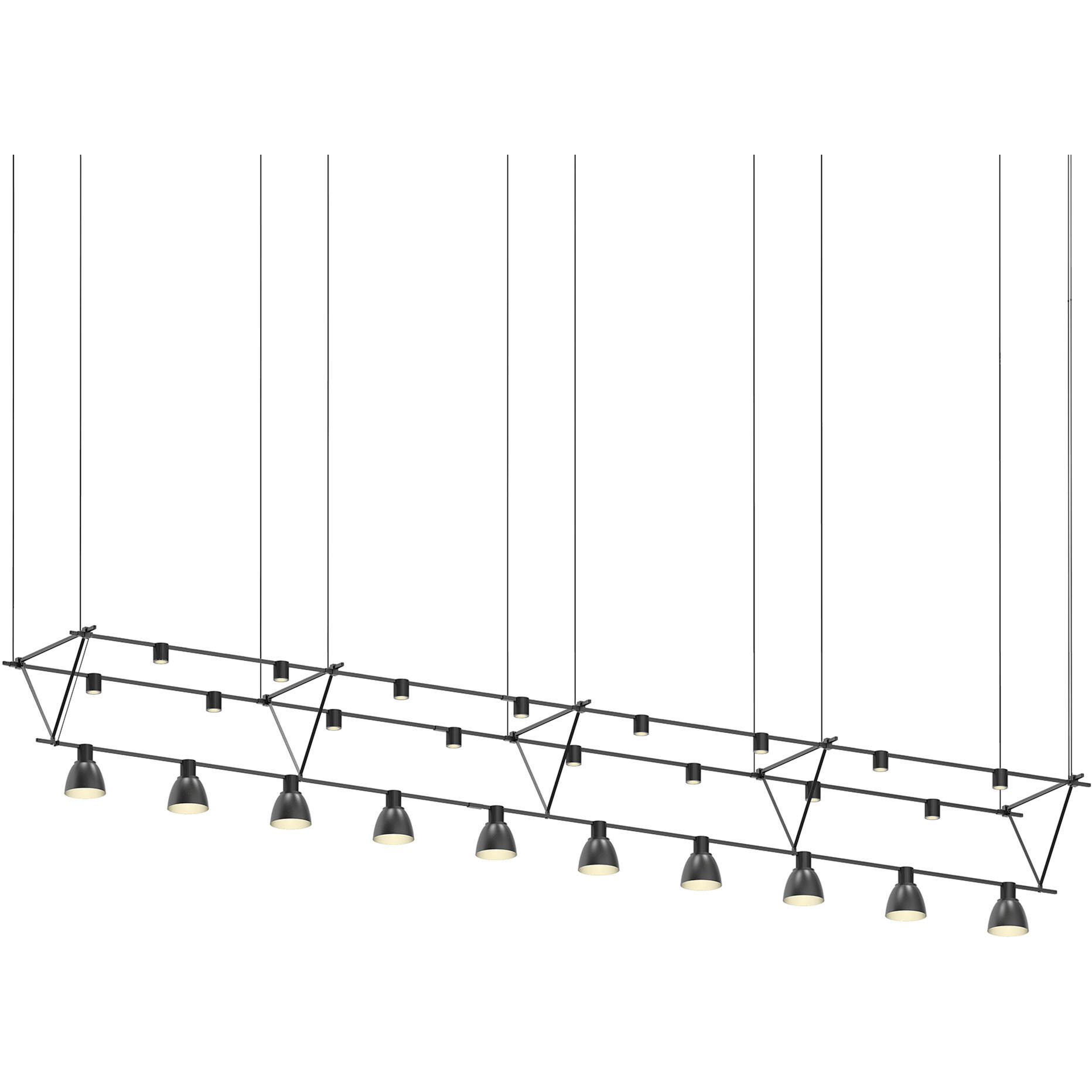 Suspenders LED 170 inch Satin Black Suspension Ceiling Light 