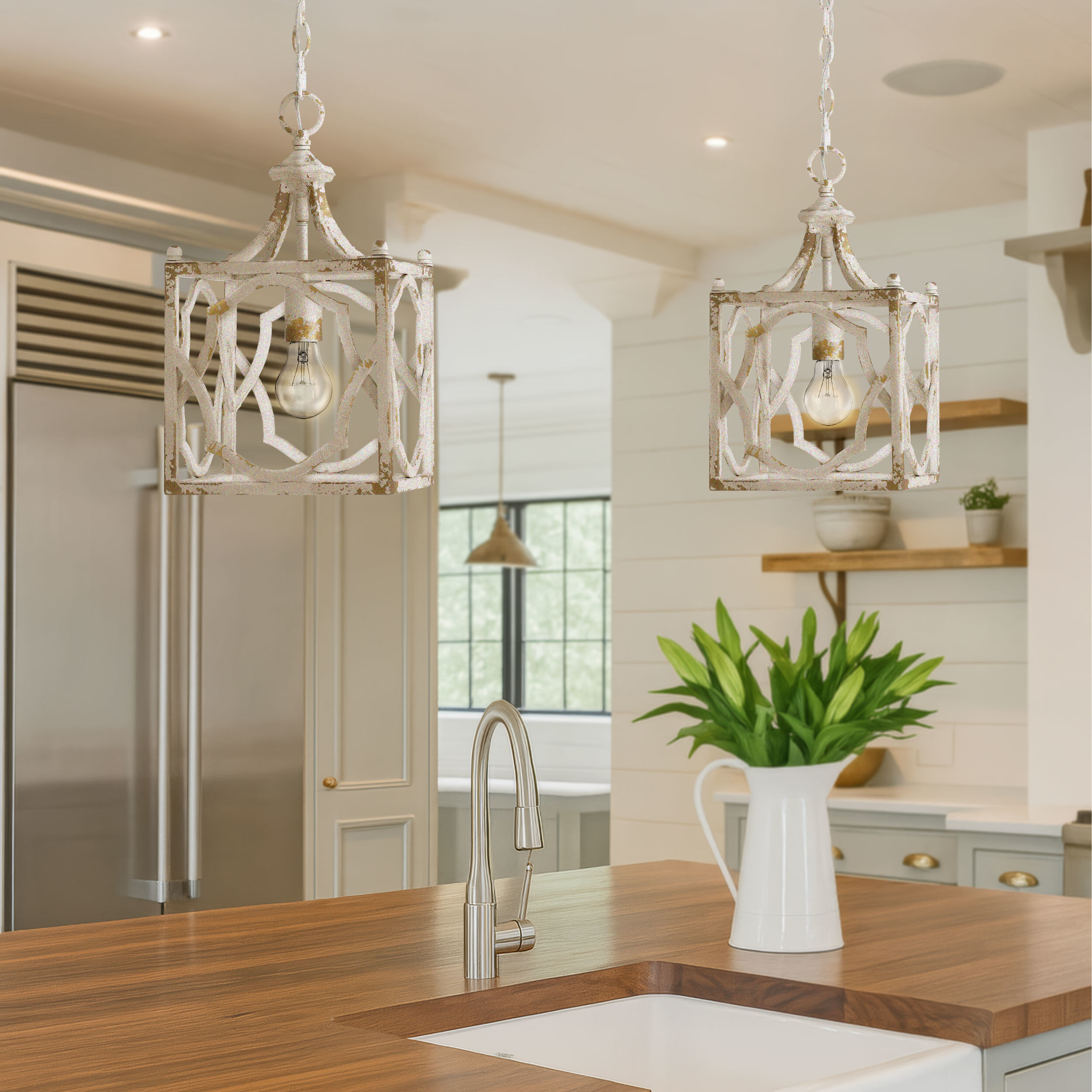 Laurent 1 Light 9 inch Antique Ivory Pendant Ceiling Light