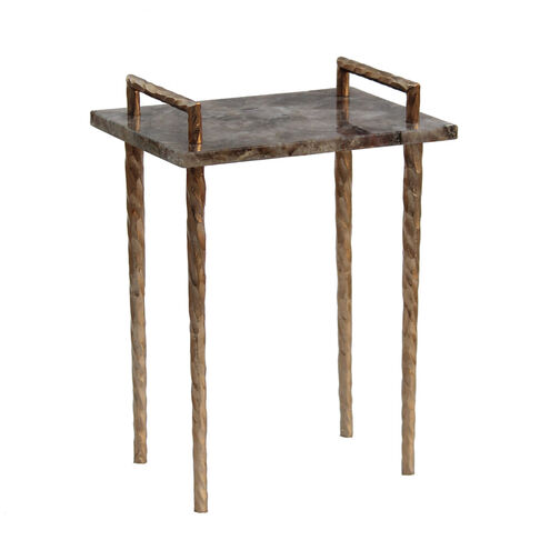 Anita 22 X 16 inch Soft Gold and Brown/Tan Agate Side Table