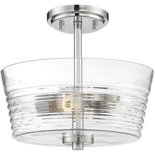 Ingo 2 Light 12 inch Polished Nickel Semi-Flush Ceiling Light