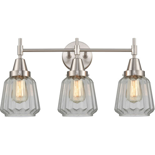 Caden LED 24.25 inch Satin Nickel Bath Vanity Light Wall Light in Clear Glass