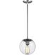 Leo - Hanging Globe 1 Light 8 inch Satin Aluminum Pendant Ceiling Light