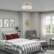 Monroe 3 Light 15 inch Antique Brass Semi Flush Mount Ceiling Light, Large