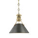 Metal No.2 1 Light 9.5 inch Aged/Antique Distressed Bronze Pendant Ceiling Light