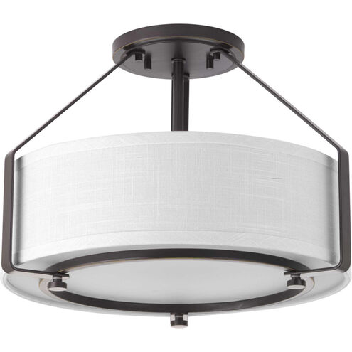 Ratio 3 Light 16 inch Antique Bronze Semi-Flush Convertible Pendant Ceiling Light, Design Series