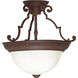 Signature 2 Light 13 inch Old Bronze Semi Flush Mount Ceiling Light