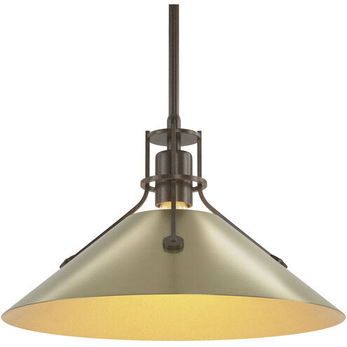 Henry 1 Light 14.4 inch Ink and Modern Brass Mini Pendant Ceiling Light, Medium