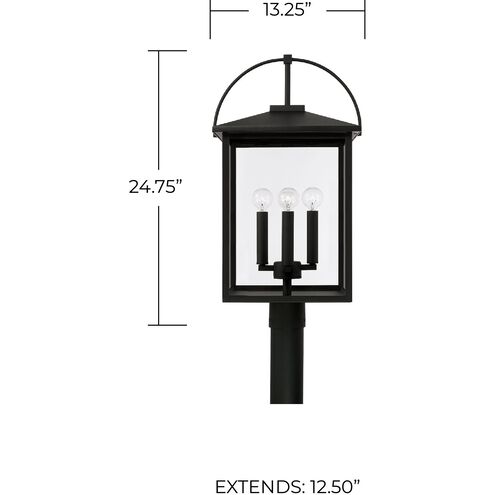 Bryson 4 Light 24.75 inch Black Outdoor Post Lantern