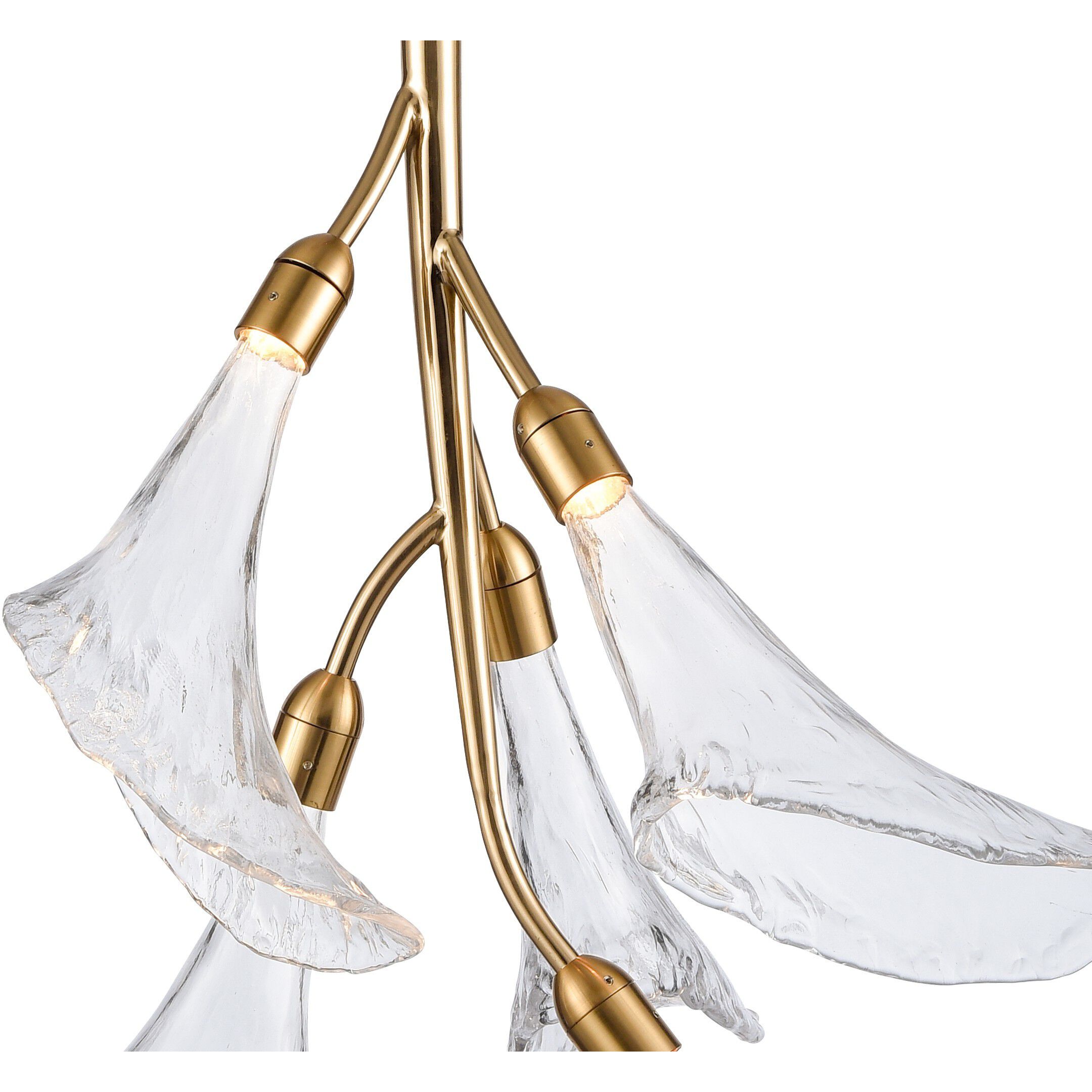 Calla LED 23.5 inch Natural Brass Chandelier Ceiling Light, Converts to Semi Flush