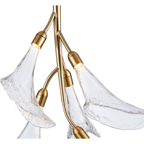 Calla LED 23.5 inch Natural Brass Chandelier Ceiling Light, Converts to Semi Flush