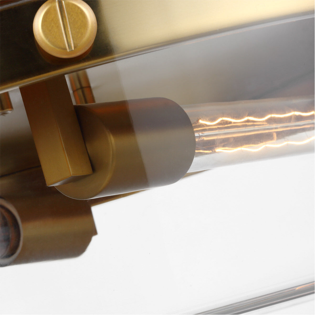 C&M by Chapman & Myers Garrett 2 Light 18.38 inch Burnished Brass Flush Mount Ceiling Light