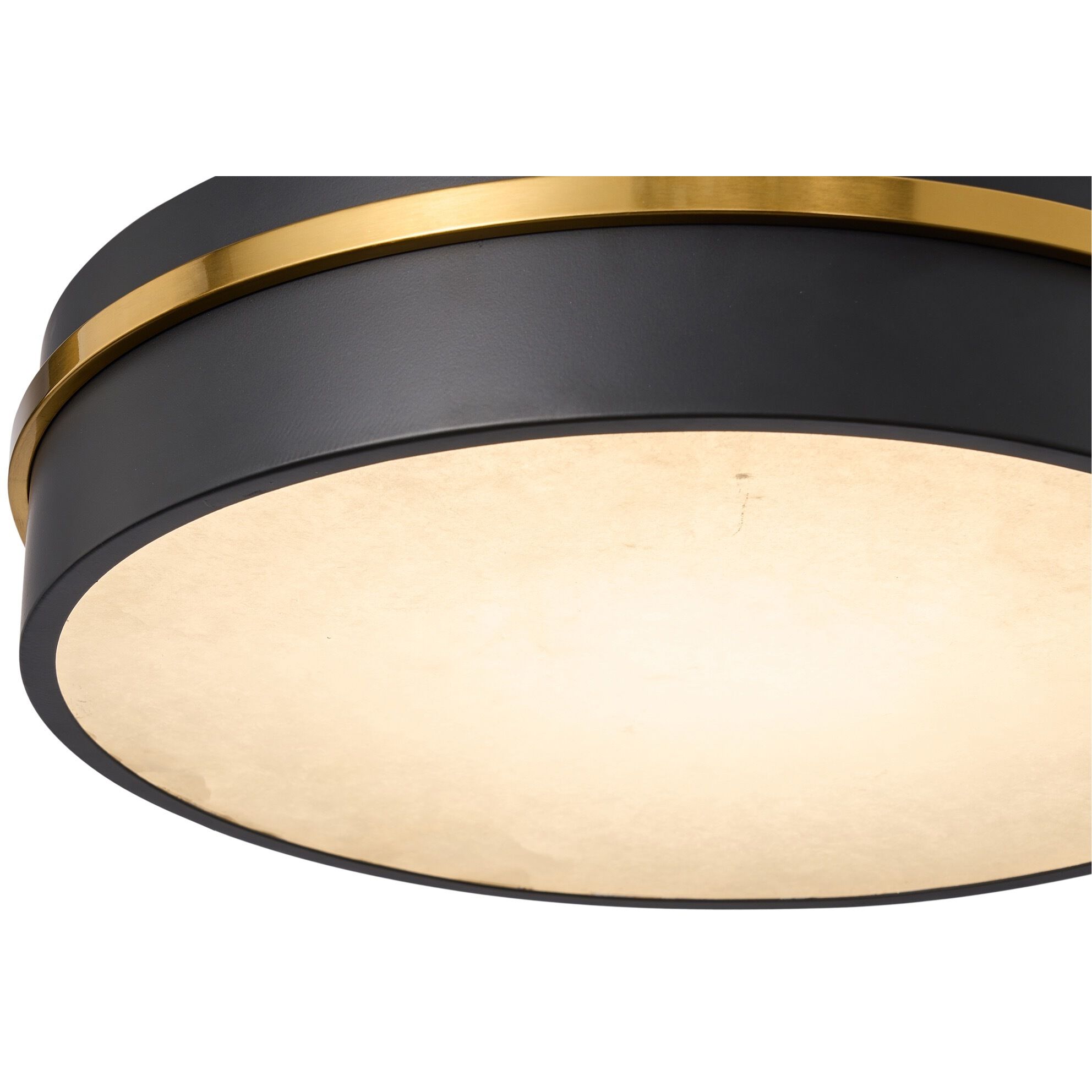 Dax LED 15.2 inch Black and Brass Flush Mount Ceiling Light