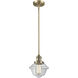 Franklin Restoration Oxford LED 7.5 inch Brushed Brass Mini Pendant Ceiling Light in Clear, Franklin Restoration