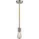 Gatsby Bare Bulb 1 Light 2 inch Satin Nickel Mini Pendant Ceiling Light in Copper, Gatsby