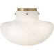 Molly 3 Light 15 inch Lacquered Brass Semi-Flush Mount Ceiling Light