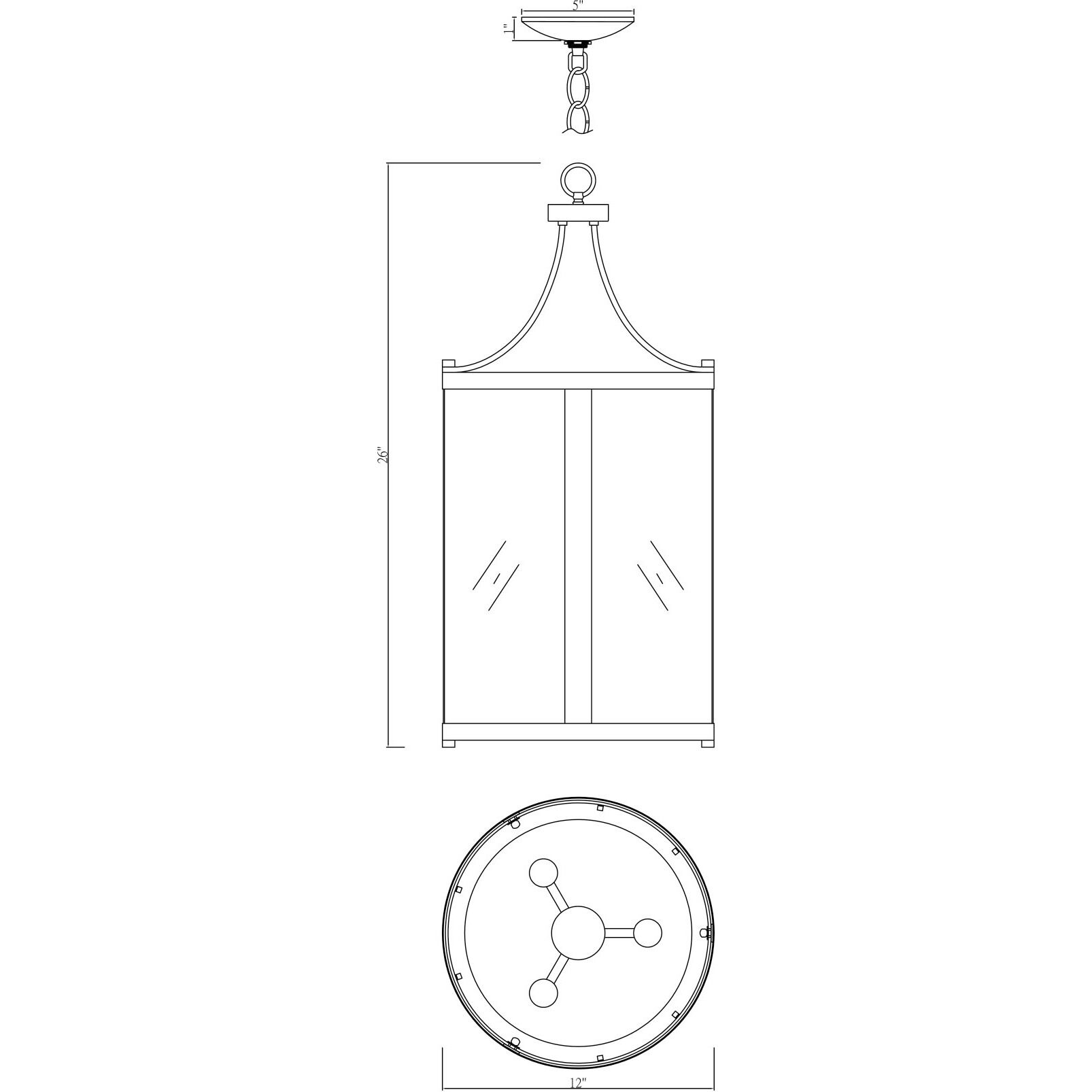 Penrose 3 Light 12 inch Polished Nickel Pendant Ceiling Light, Essentials