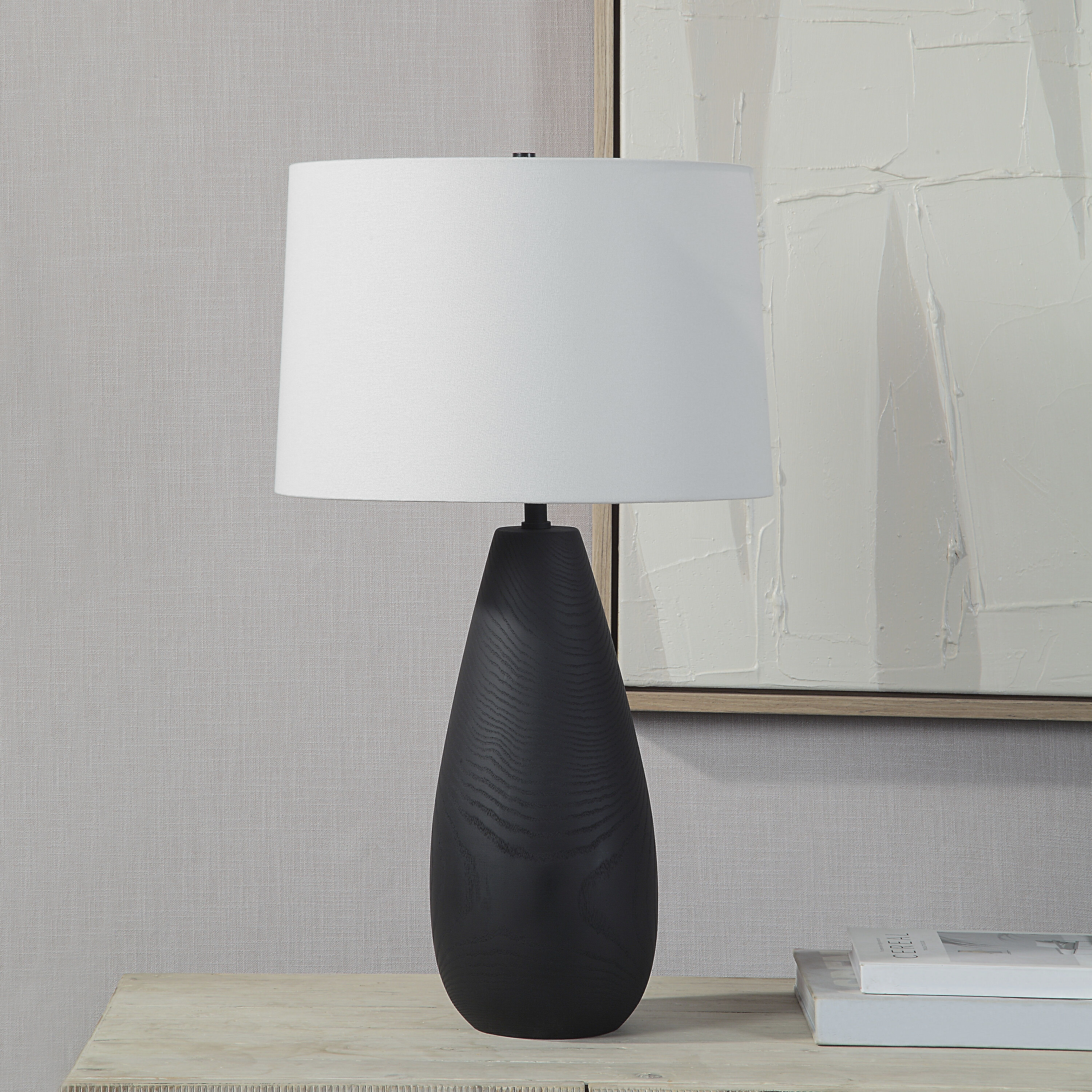 Tala 29.5 inch 100 watt Matte Black Table Lamp Portable Light