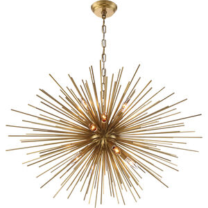 Burst 12 Light 35 inch Aged Brass Chandelier Ceiling Light