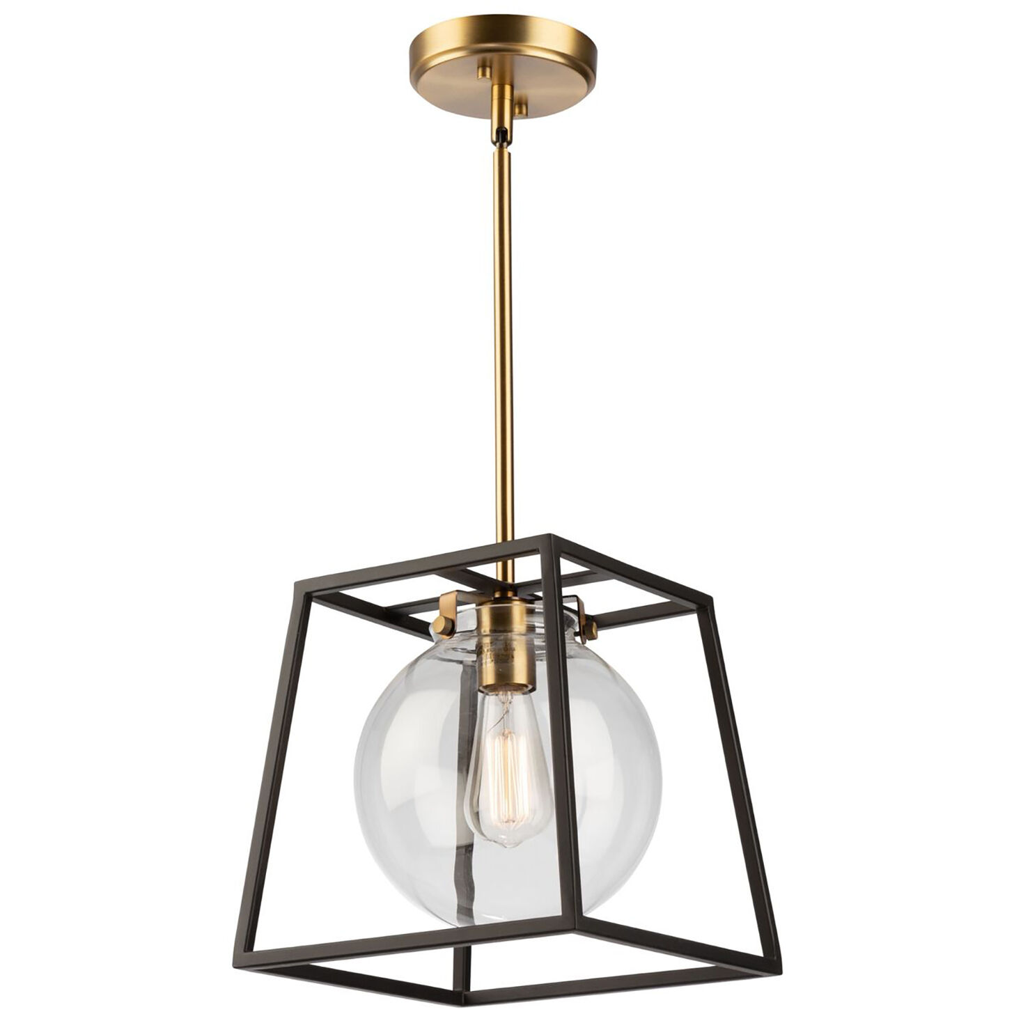 Bridgetown LED 13 inch Black and Harvest Brass Pendant Ceiling Light