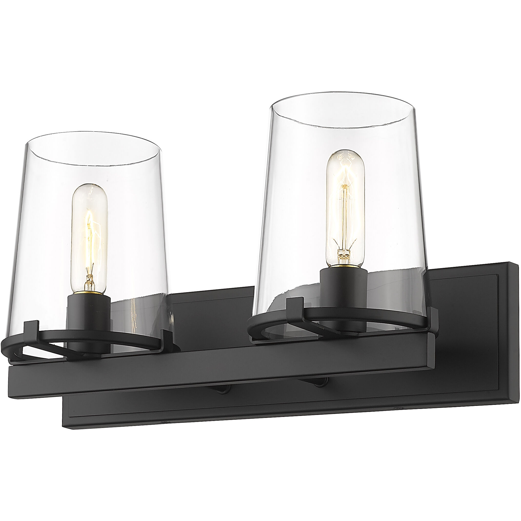 Callista 2 Light 18.25 inch Matte Black Vanity Wall Light