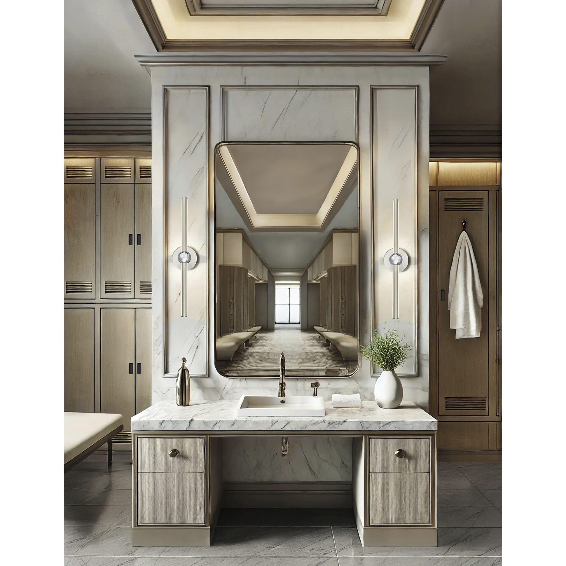 Arzy 4 Light 27.5 inch Brushed Nickel Bath Vanity Light Wall Light