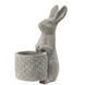 Attentive Standing Rabbit Gray Outdoor Planter