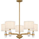 Kimberly 5 Light 30 inch Brushed Weathered Brass Chandelier Ceiling Light