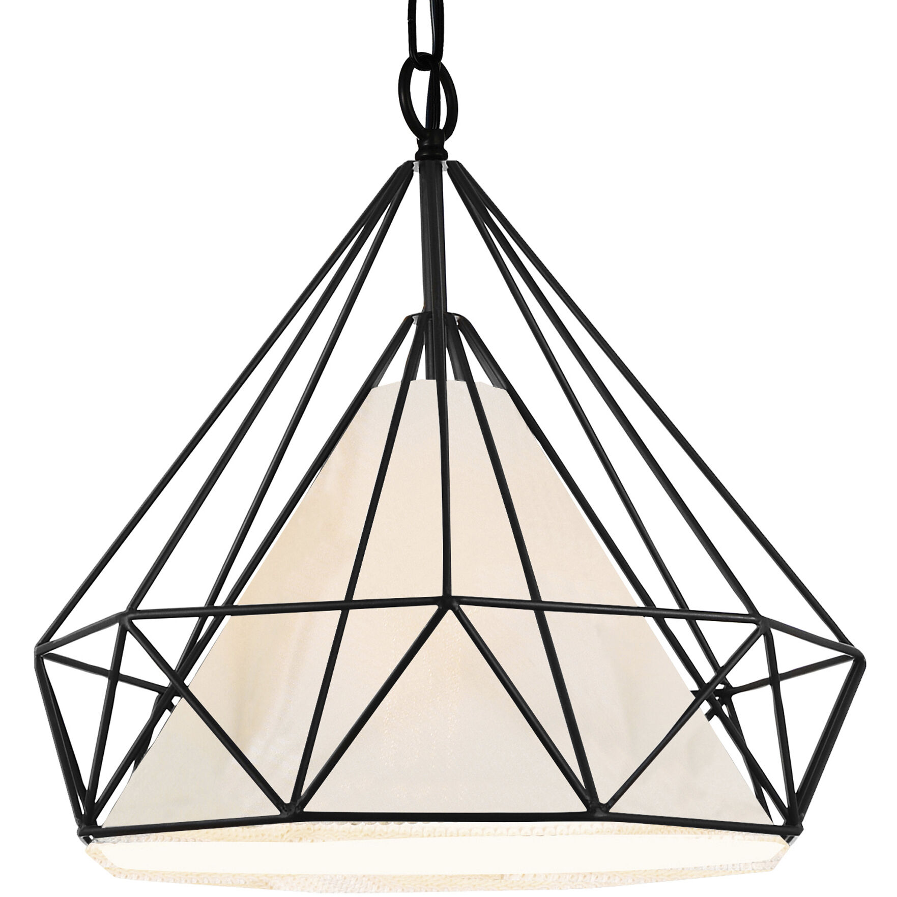 Diamond 1 Light 20 inch Black Down Pendant Ceiling Light