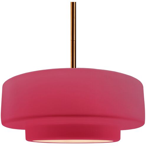 Radiance LED 14.5 inch Cerise and Brushed Brass Pendant Ceiling Light
