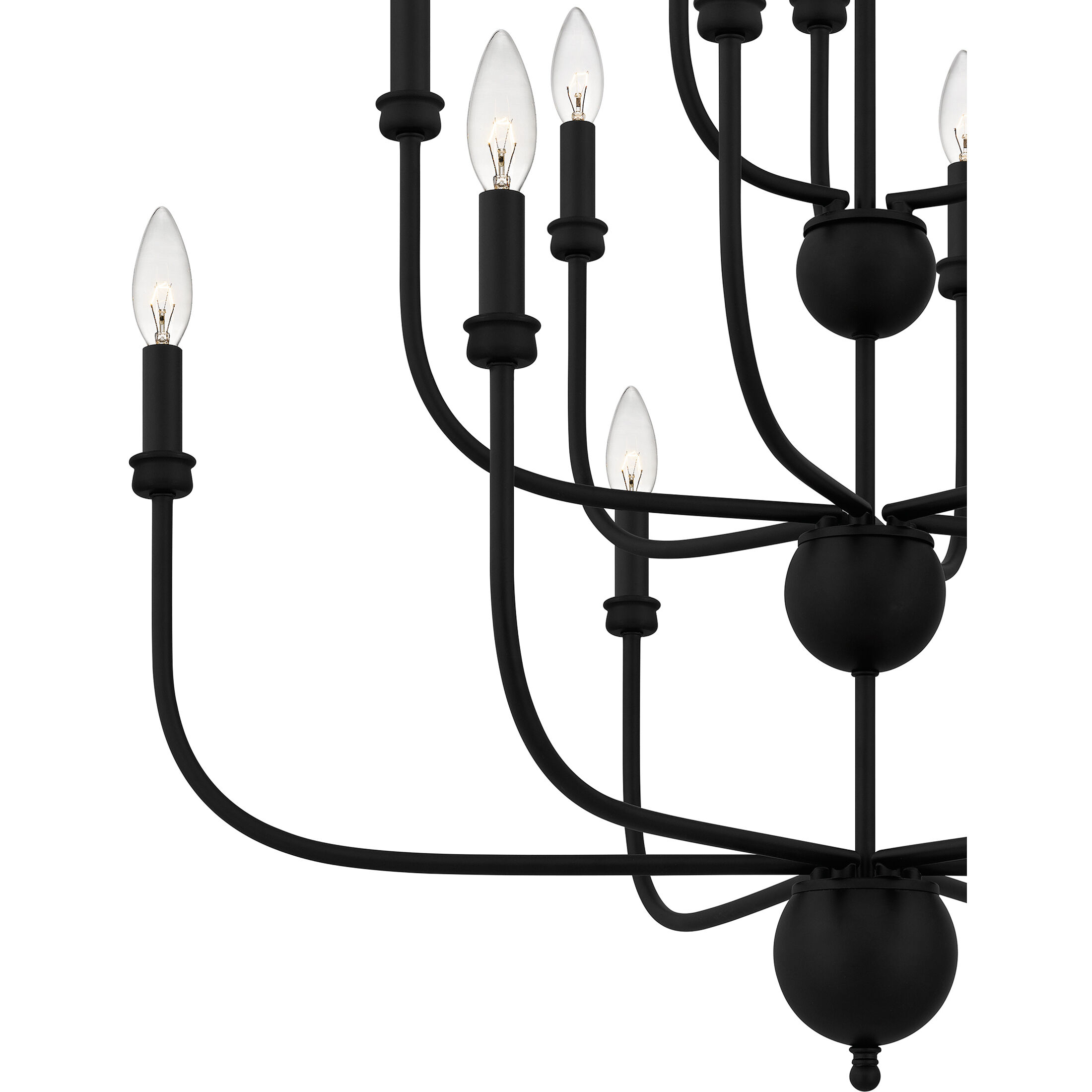 Blanche 15 Light 32 inch Matte Black Chandelier Ceiling Light