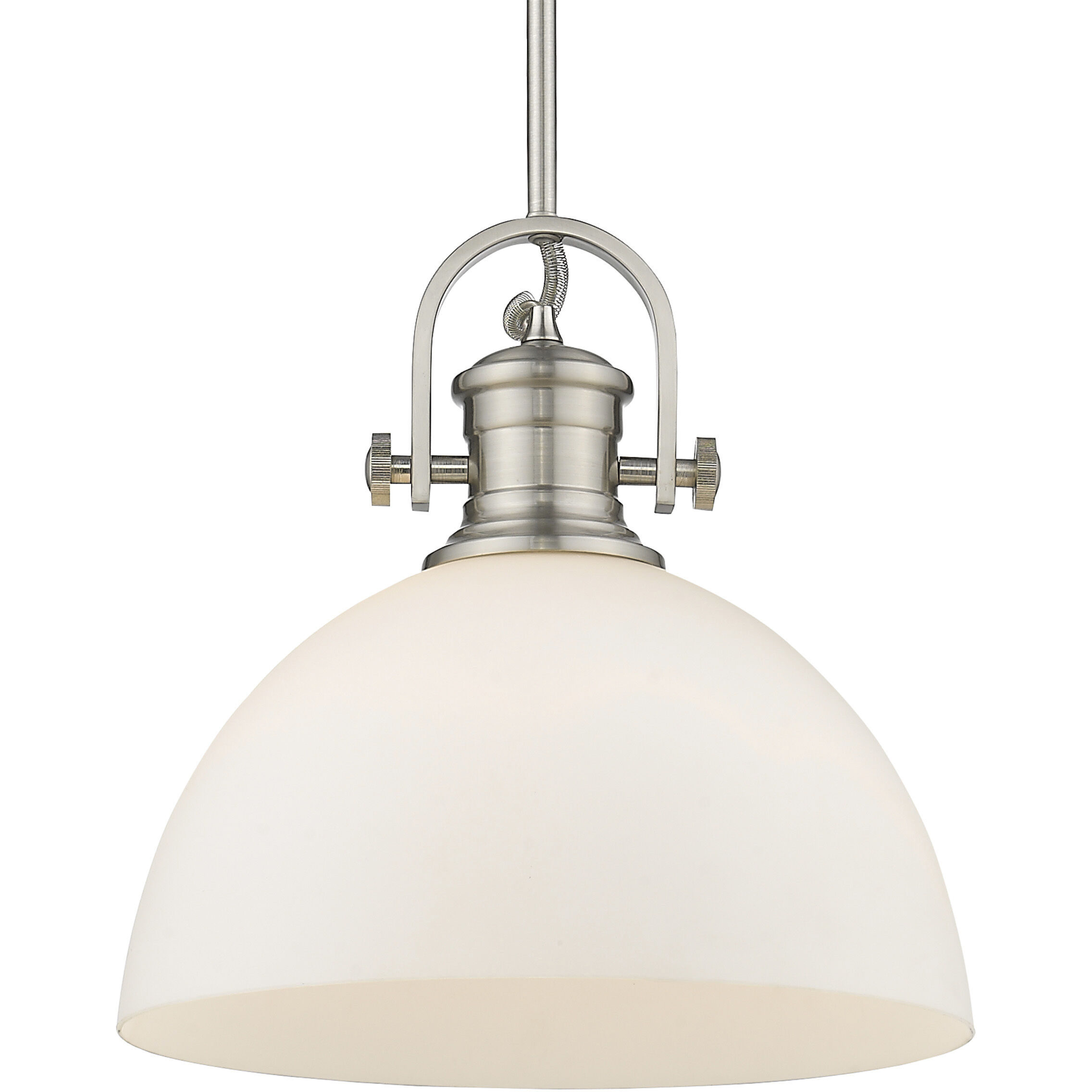 Yep Hines Pendant Ceiling Light in Pewter, Opal Glass, Large