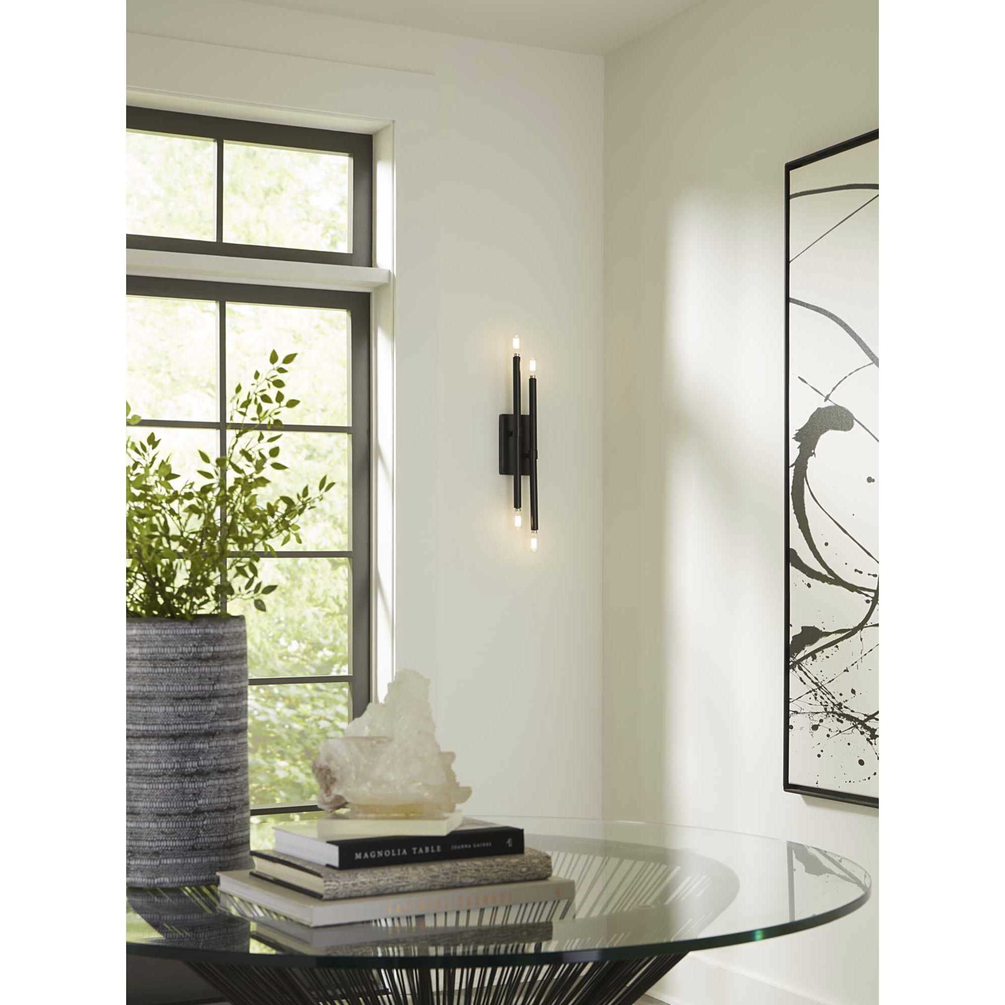 Arya 4 Light 20 inch Matte Black ADA Wall Bracket Wall Light, Design Series