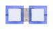 Alex 2 Light 15 inch Satin Nickel Vanity Wall Light in Opal/Blue Glass, Halogen