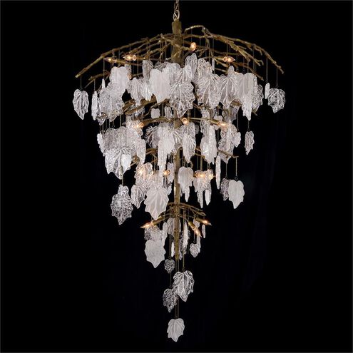 Sugar Leaf 26 Light Brushed Brass Chandelier Ceiling Light