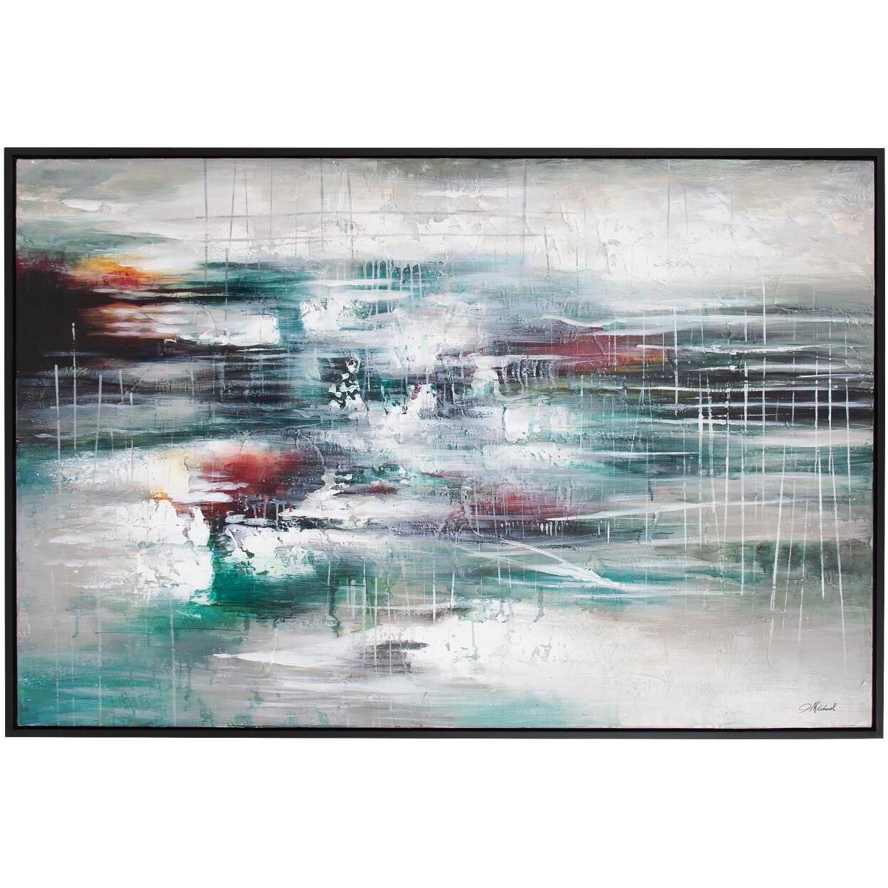 Rustling Of Fall Leaves 61.75 X 41.75 inch Hand Painted Canvas