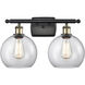Ballston Athens LED 16 inch Black Antique Brass Bath Vanity Light Wall Light in Clear Glass, Ballston