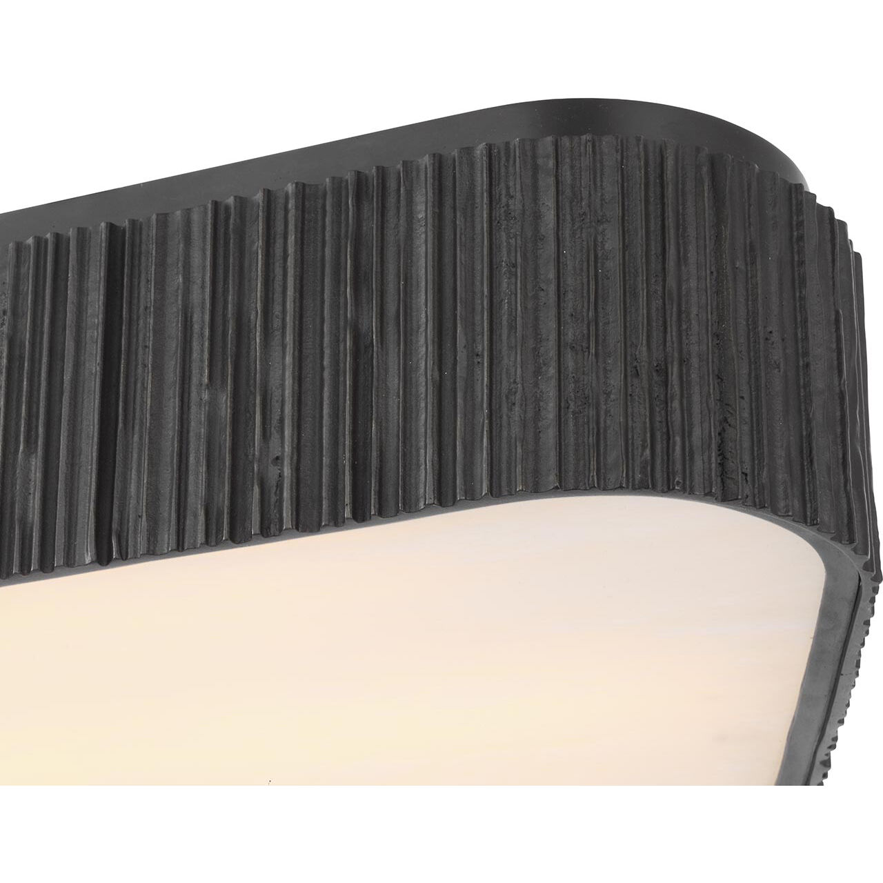 Anne-Marie Barton Fumar LED 21 inch Ridged Carbon Asymmetrical Flush Mount Ceiling Light