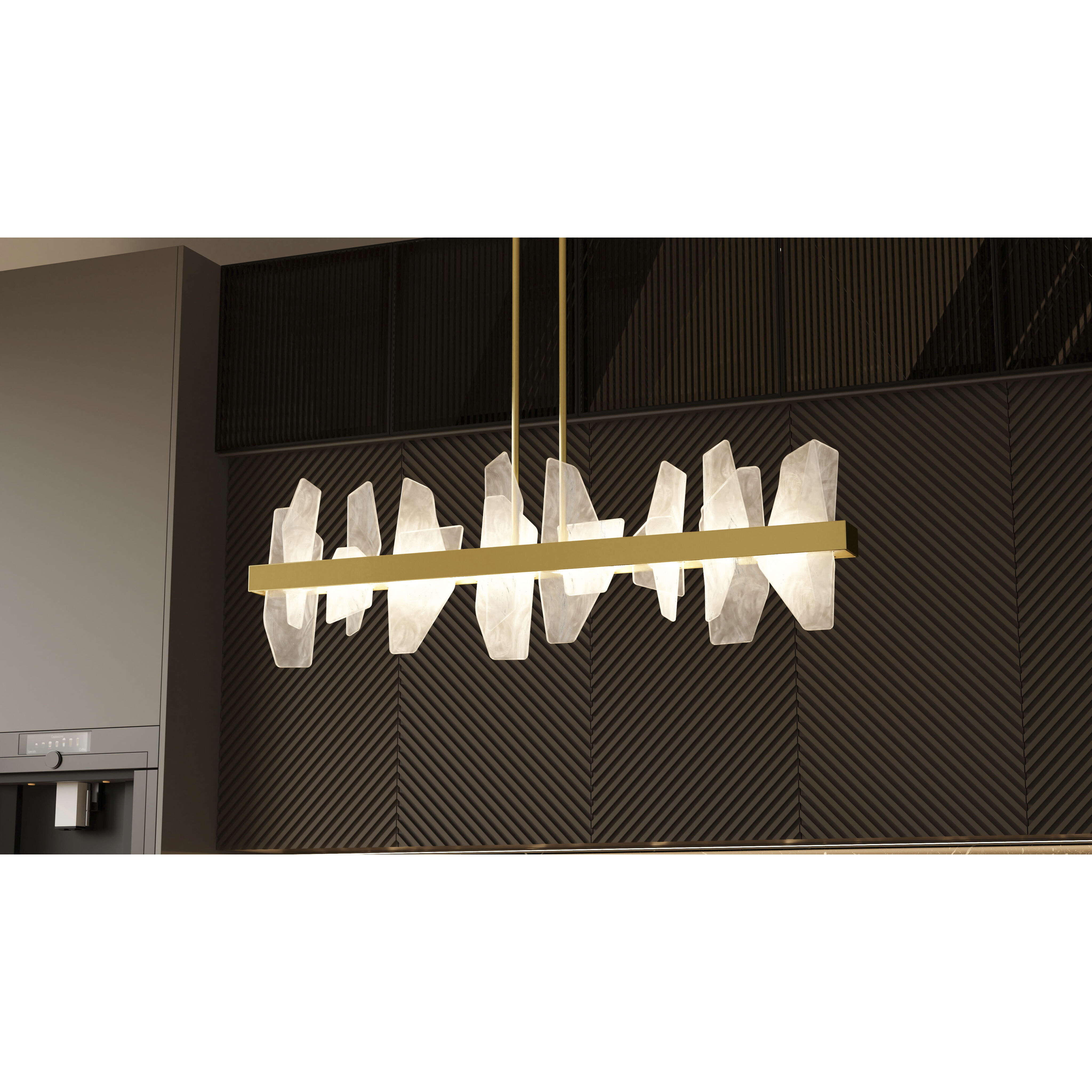 Aurelia LED 42 inch Soft Gold Linear Chandelier Ceiling Light, Medium