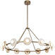 Dahlia LED 46.5 inch Vintage Brass/Alabaster Chandelier Ceiling Light
