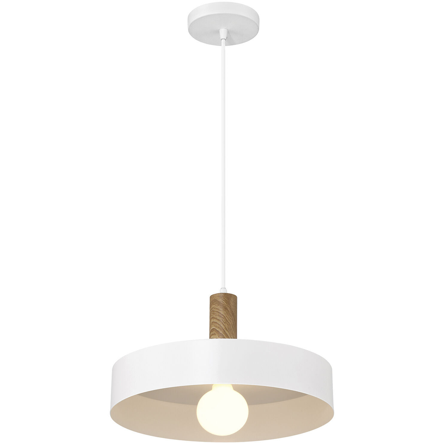 Slate LED 13.75 inch White and Natural Pendant Ceiling Light