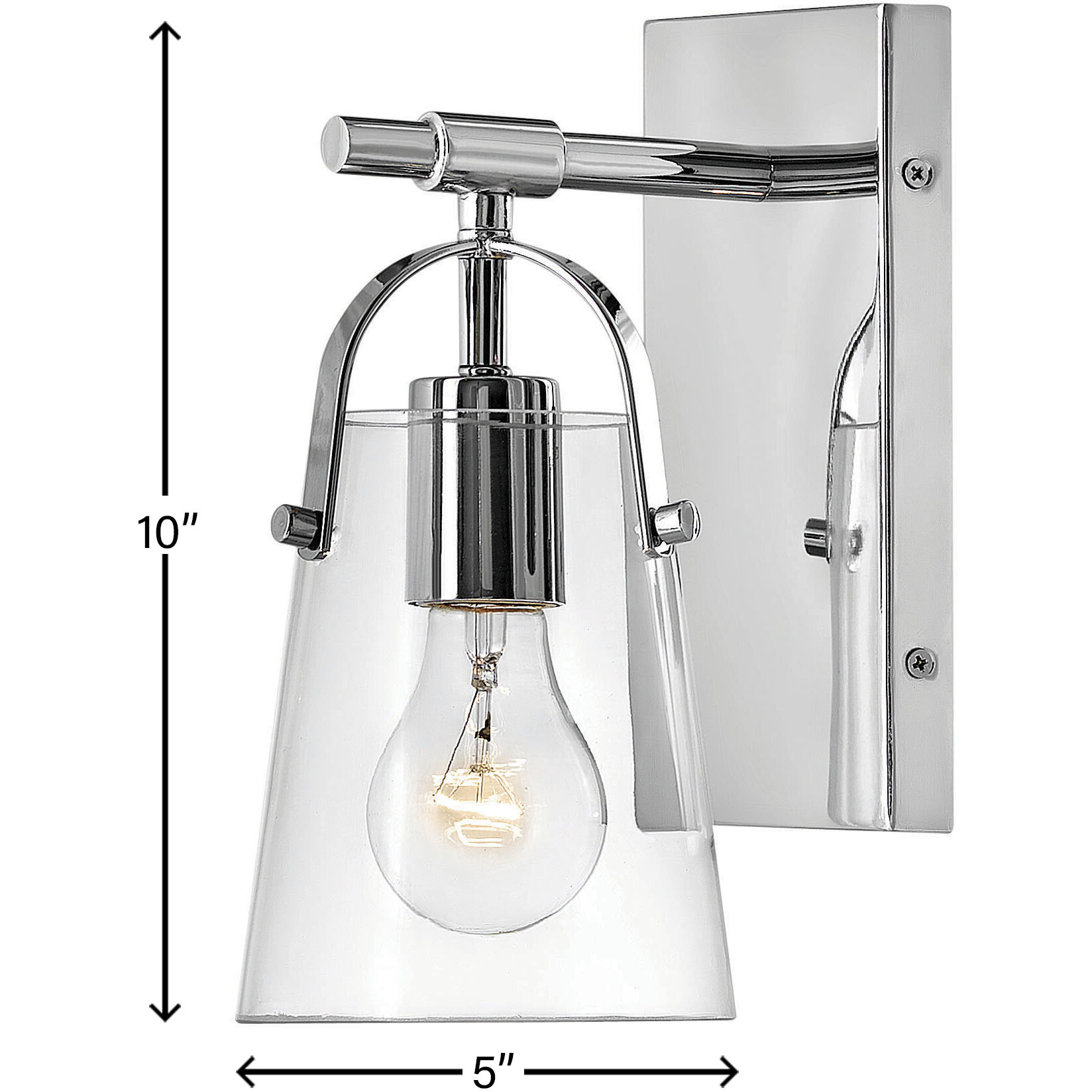 Foster 1 Light 6.5 inch Chrome Vanity Light Wall Light in Clear