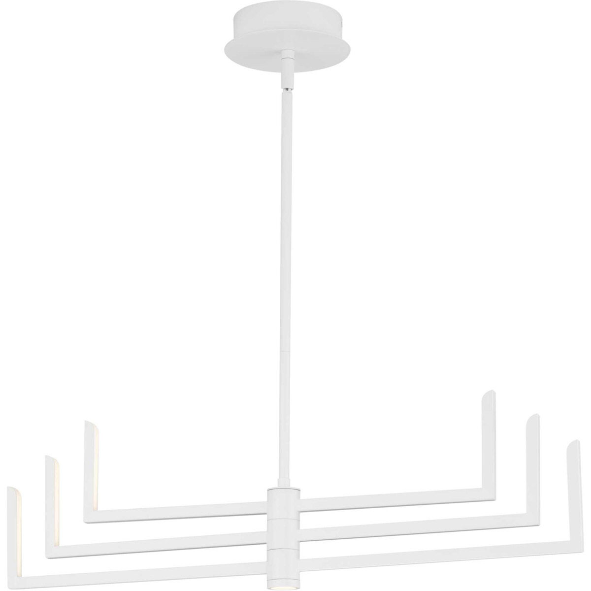 Pivot LED LED 28.25 inch Satin White Chandelier Ceiling Light in Matte White, Progress LED