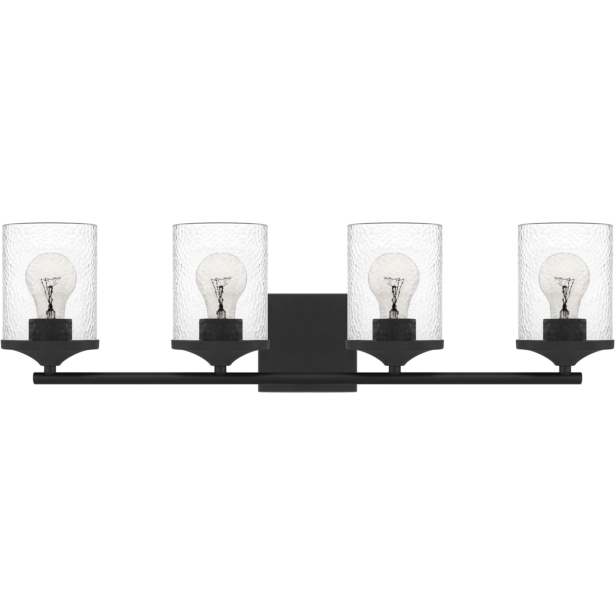 Abner 4 Light 28 inch Matte Black Bath Light Wall Light