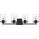 Abner 4 Light 28 inch Matte Black Bath Light Wall Light